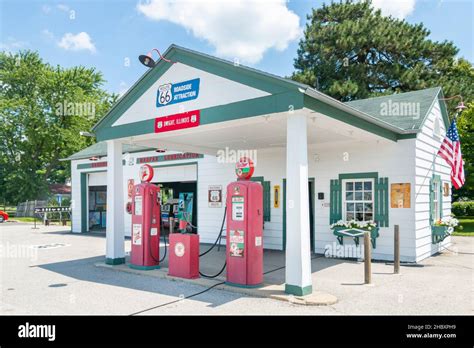 Amblers Vintage Texaco Gas Station In Dwight Illinois On Route 66