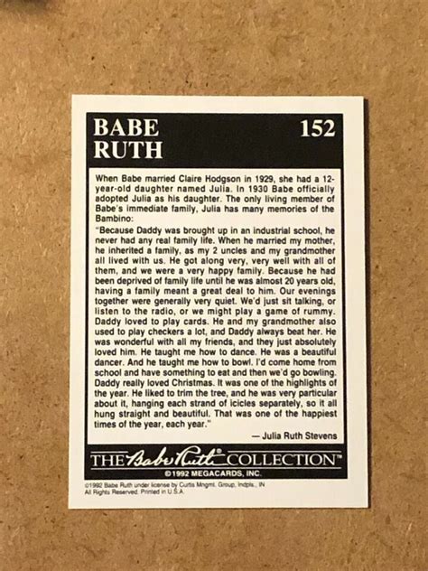 Megacards Babe Ruth Collection Ex Ebay