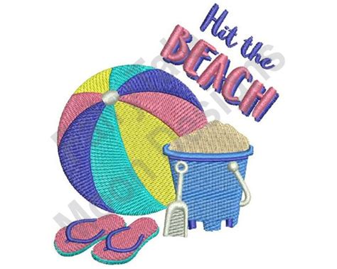 Hit The Beach Machine Embroidery Design Children Sand Toys Etsy Finland