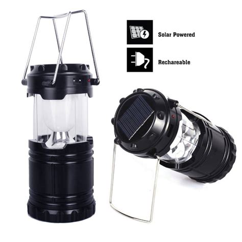 Portable Solar Charger Camping Lantern Lamp Collapsible Led