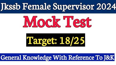 Jkssb Female Supervisor Exam Mock Test Evaluate Your