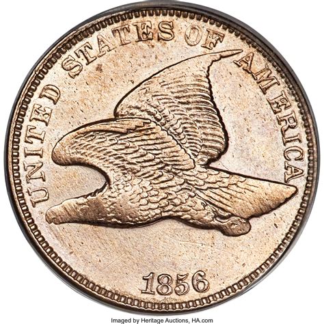 1856 1c Snow 3 Au55 Anacs Flying Eagle Cents Lot 4617 Heritage