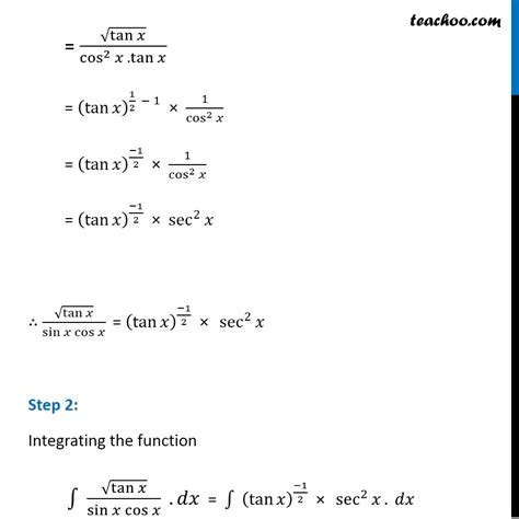 Ex 7 2 34 Integrate Root Tan X Sin X Cos X Teachoo