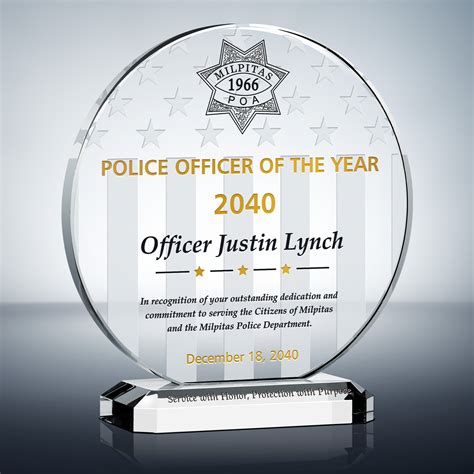 Police Recognition Plaque 461 1 Wording Ideas DIY Awards