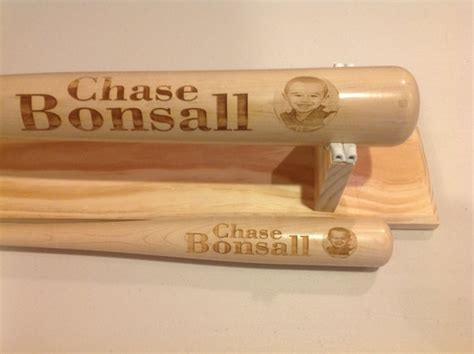 Personalized Wood Baseball Bat with Picture & Name Engraved