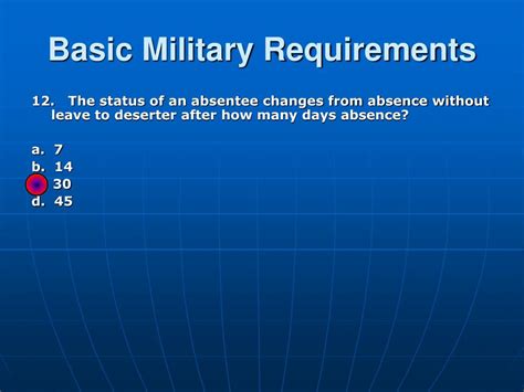 PPT - Basic Military Requirements PowerPoint Presentation, free download - ID:5902554