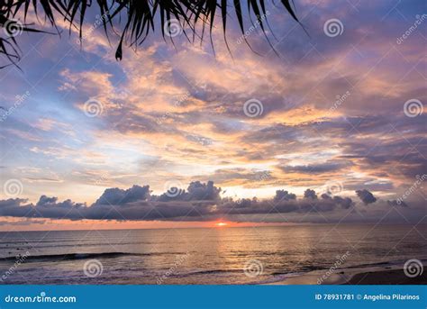 Sunset At Batu Bolong Beach In Canggu Bali Indonesia Stock Image