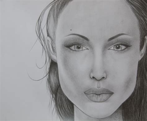 Pencil Drawing Of Angelina Jolie When I Was Drawings Pencil