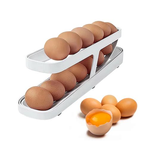 Automatic Scrolling Egg Rack Holder Storage Box Egg Basket Container