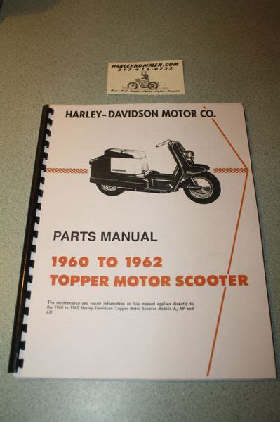 Harley Davidson Topper Parts Manual 1960 1961 1962 | Harley Hummer ...