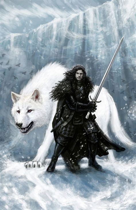 Jon Snow And Ghost Wallpapers - Wallpaper Cave