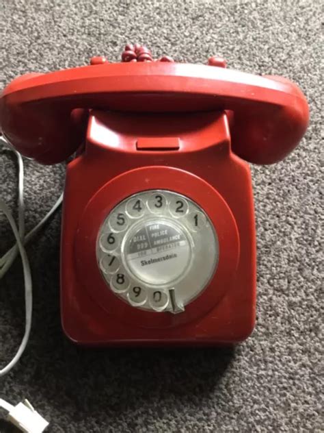 ROTARY DIAL RETRO Red Old Classic Landline Phone Working 35 00