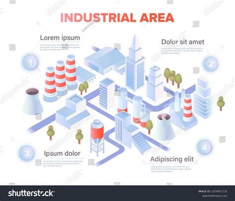 Industrial City Area Template Layout Mock Stock Vector Royalty Free