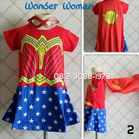 Superhero Girl Costume Dress Big Size Wonder Woman Supergirl Batgirl