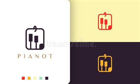 Simple And Modern Piano Logo Or Icon For Music Industry Stock Vector