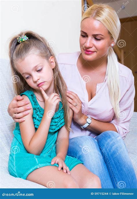 Nanny Calming A Fretful Child Stock Photo Image Of Flat Female 59715244