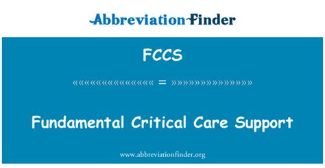 fccs stands  fundamental critical care support abbreviation finder
