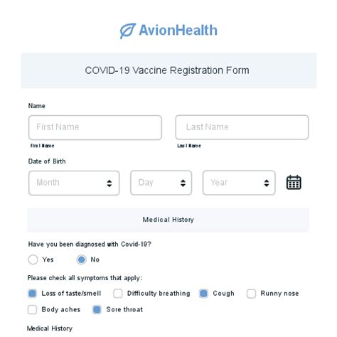 COVID 19 Vaccine Registration Form Template Formstack