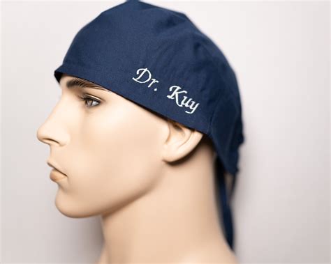 Embroidered Scrub Caps With Buttons Personalized Scrub Cap Etsy