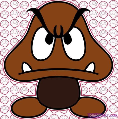 How To Draw A Goomba Step By Step Video Game Characters Pop Culture