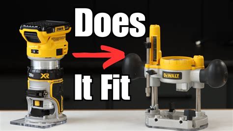 Does The Dewalt 20v Cordless Router Fit The 611 Plunge Base Youtube