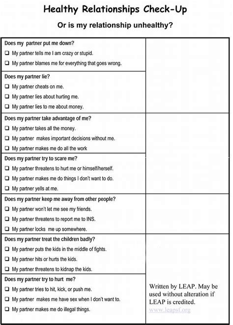 Marriage Boundaries Worksheets