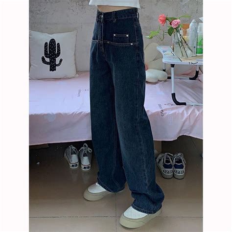 Quần Jeans Nữ Lưng Cao Ống Rộng Thời Trang Mới Shopee Việt Nam