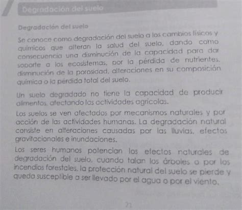 Cuales Son Los Efectos De Degradar El Suelo Nose Donde EstÁ La