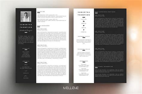 Resume / CV template - Samantha | Cv template, Cv resume template ... 