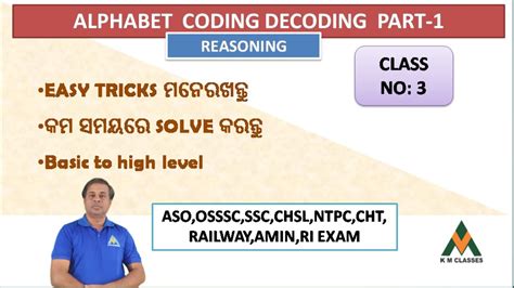 Alphabet Coding Decoding Part 1letter Coding Reasoning All Govt