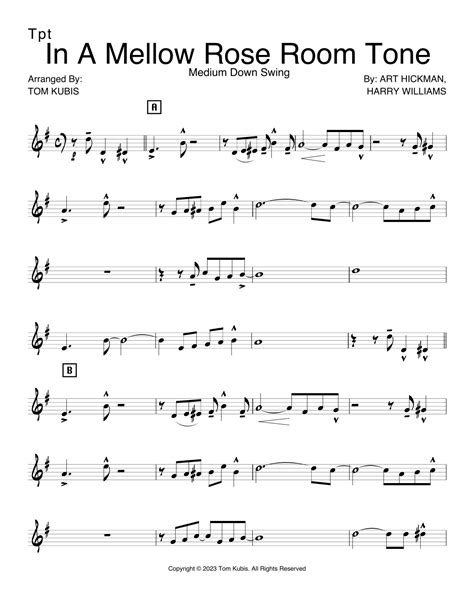 Rose Room Arr Tom Kubis By Art Hickman Harry Williams Sheet Music For Jazz Ensemble At Sheet