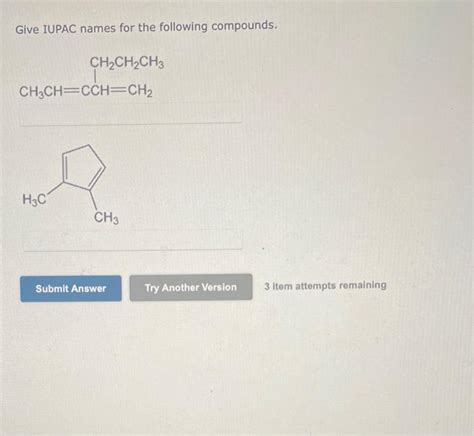 Solved Give Iupac Names For The Following Compounds 3 I