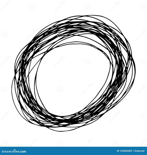 Hand Drawn Pencil Scribble Ellipse Shape Stock Vector Illustration Of