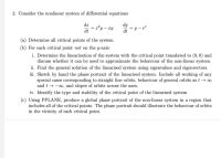 Answered 2 Consider The Nonlinear System Of Differential Equations Dx