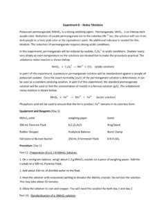 Experiment Redox Titrations Experiment Redox Titrations Pdf Pdf Pro