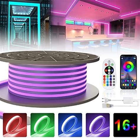 SPAHER RGB Neon Ruban LED 5m Bande LED Dimmable Flexible Néon Bande Led