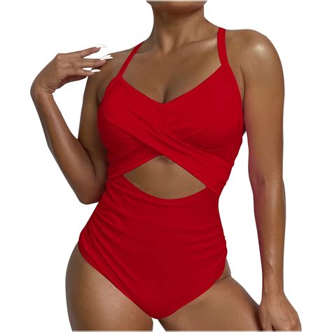 Gatxvg Womens High Cut Thong One Piece Ruched Tummy Control Sexy Cut