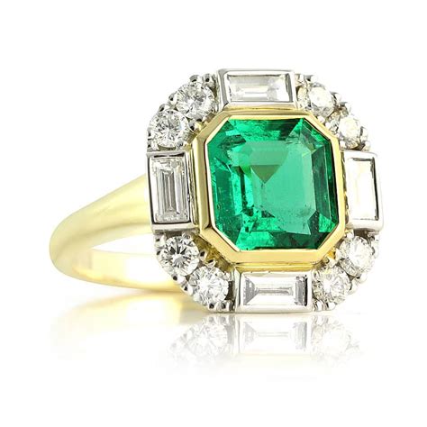 Emerald Baguette Diamond Ring Bentley De Lisle