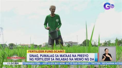 SINAG Pumalag Sa Mataas Na Presyo Ng Fertilizer Sa Inilabas Na Memo Ng