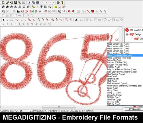 Embroidery Machine File Format Mega Digitizing