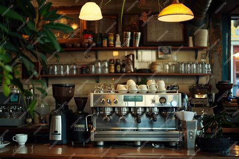 Premium Photo | Big coffee machine in a restaurant