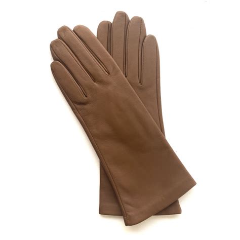 Gants En Cuir D Agneau Biscuit Coline Doubl S Soie