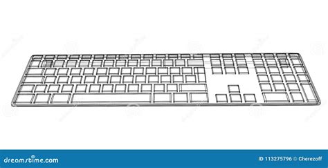 Computer Keyboard Outline Stock Vector Illustration Of Enter 113275796