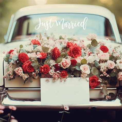 Just Married Sticker For The Car Window Wedding Window Etsy