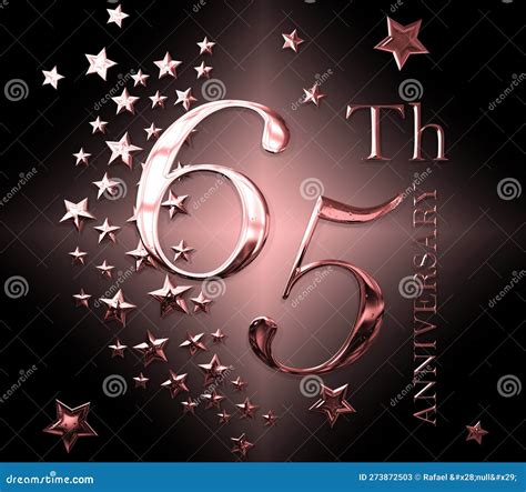 Rose Gold Birthday Celebration Banner 65 YEARS Stock Illustration ...