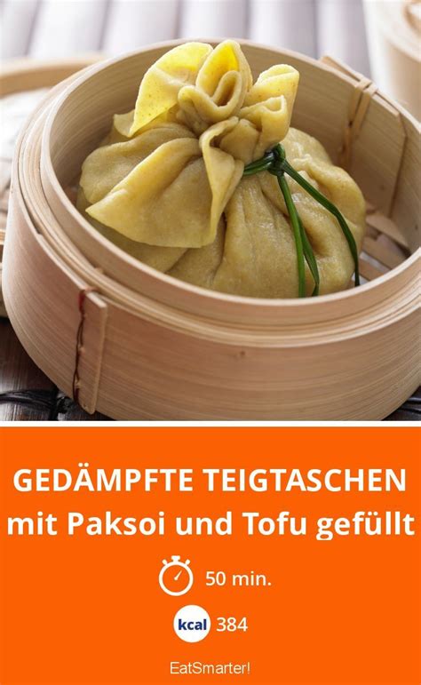 Gedämpfte Teigtaschen mit Paksoi und Tofu gefüllt kalorienarm