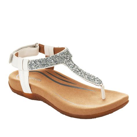 Aetrex Jade Orthotic Crystal Covered Thong Sandal 9898537 HSN