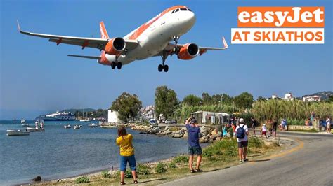 EasyJet Airbus A320 214 Low Landing Takeoff At SKIATHOS Airport