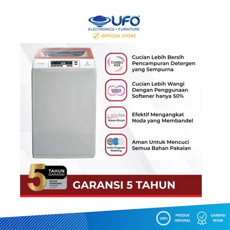 Polytron 10 Kg Mesin Cuci 1 Tabung Zeromatic Laguna Series Hijab