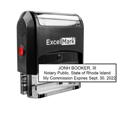 Self Inking Rhode Island Notary Stamp Excelmark